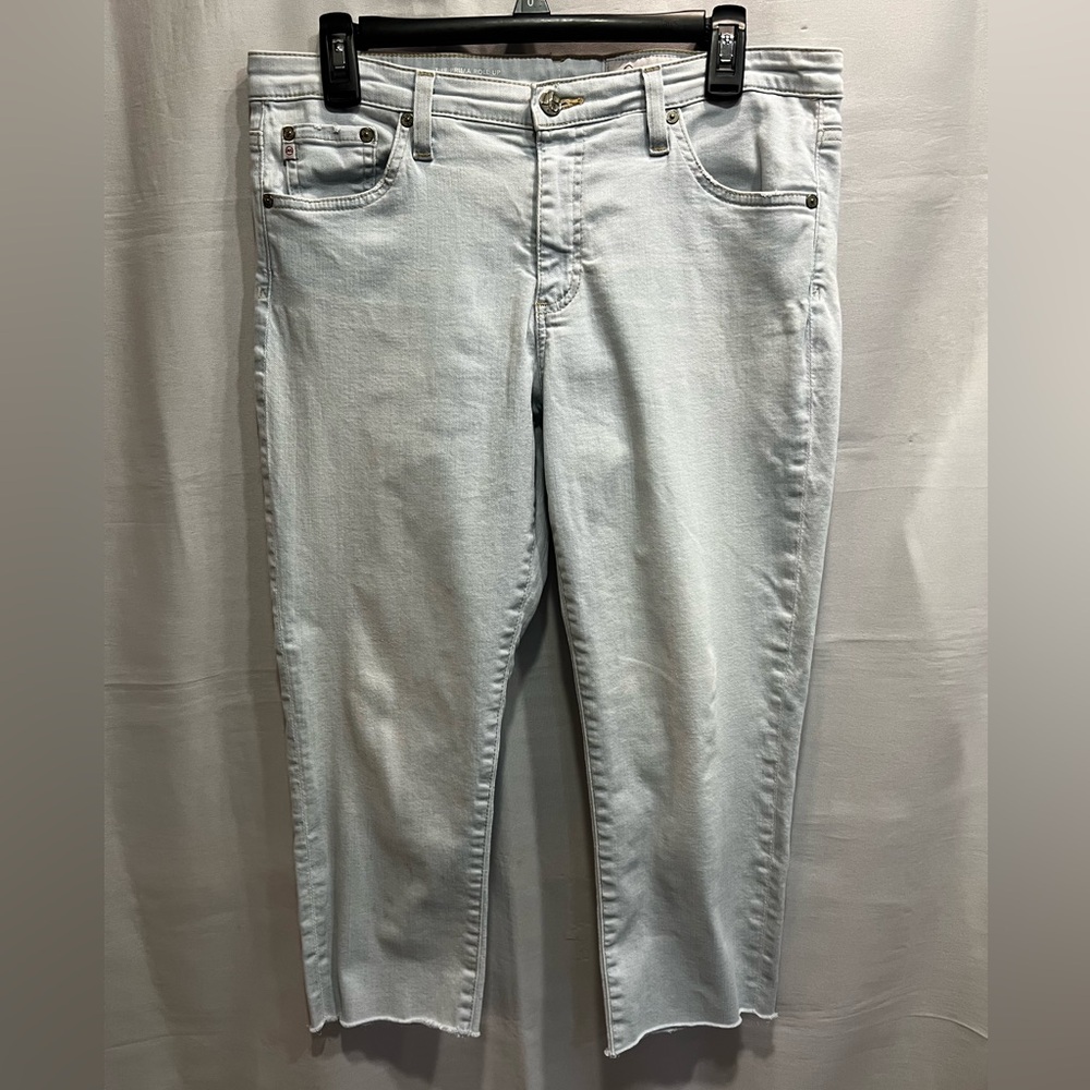 AG Adriano Goldschmied The Prima Roll-Up Ankle Jeans Pale Blue Wash Size 31
